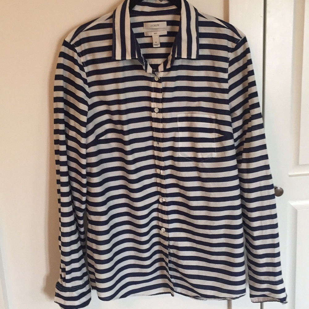 J. Crew Blue Striped Blouse